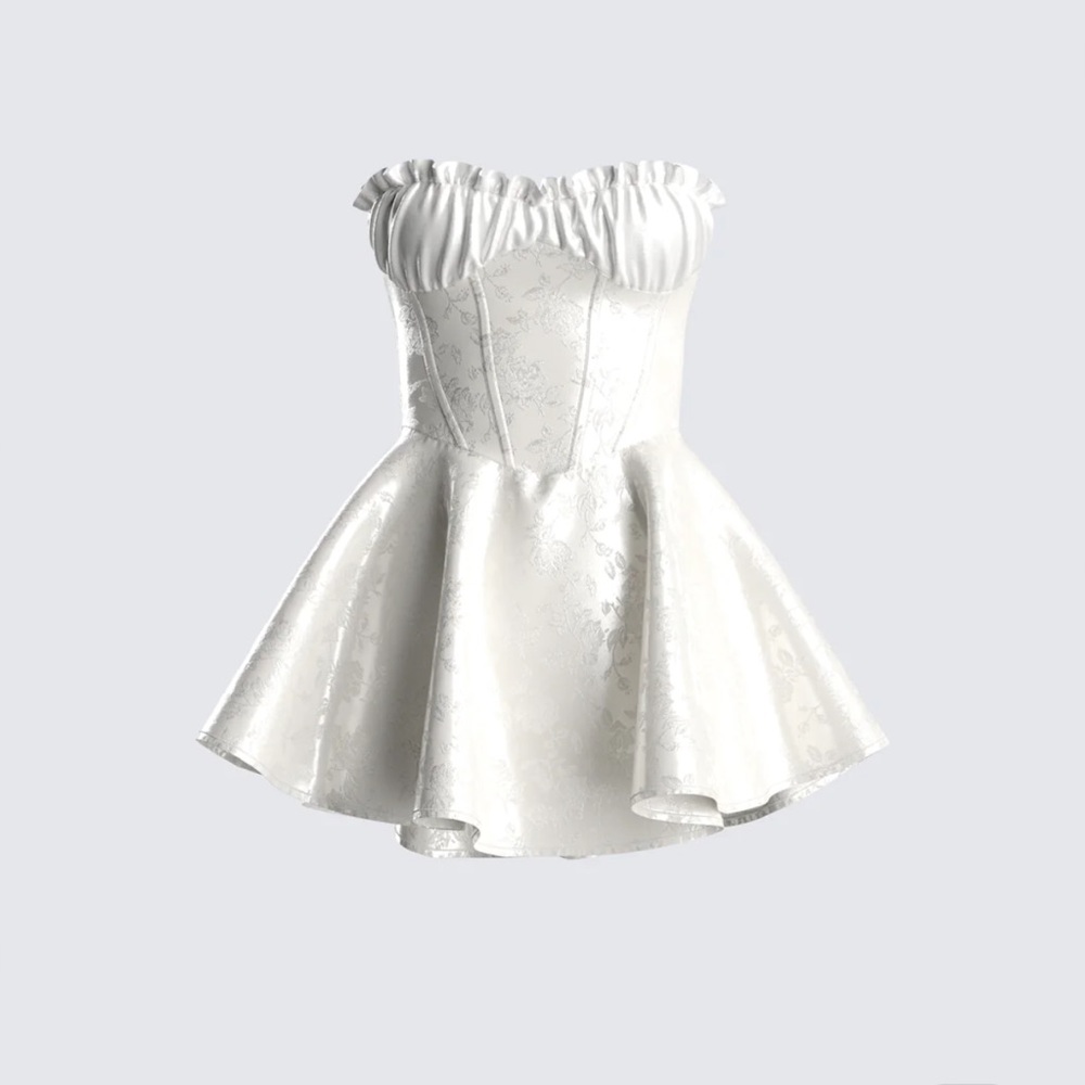 Satin white mini dress